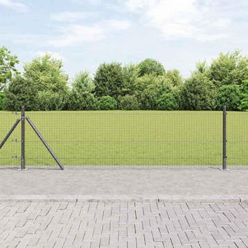 vidaXL gelast draadhek met betonnen voetstuk 100 x 0,5 m, Verzenden, Nieuw, IJzer