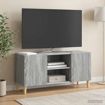 vidaXL TV-kast 102 x 34,5 x 50 cm Grijs sonoma Bewerkt hout, Minder dan 50 cm, Verzenden, Nieuw, Minder dan 100 cm