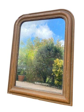Spiegel - Hout - Louis Philippe - Hoogte 75 cm, Antiek en Kunst