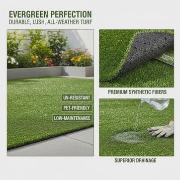 Kunstgras 1x10m UV-bestendig - 10m² Groen Siergras voor Tuin, Verzenden, Nieuw