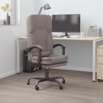 vidaXL Kantoorstoel massage verstelbaar stof taupe, Verzenden, Nieuw