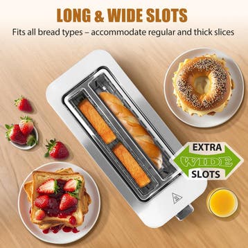 Broodrooster - Toaster - 4 sleuven - 1400W - RVS, Verzenden, Zo goed als nieuw