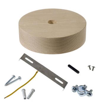 Plafondkap Hout 1 uitgang XL Snoer, Ophalen of Verzenden, Nieuw