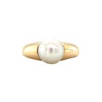 Gouden ring met parel 18 karaat, Verzenden, Zo goed als nieuw, Goud, Met parel