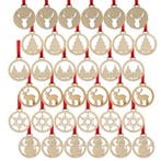 Ruhhy Houten Kerstballen – Set van 36 Stuks, Beige, DIY D., Diversen, Kerst, Ophalen of Verzenden, Nieuw