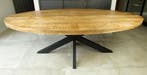 NIEUW Ovale eettafel mango naturel en zwart 160 t/m 240cm, Huis en Inrichting, Tafels | Eettafels, Industrieel landelijk, 50 tot 100 cm