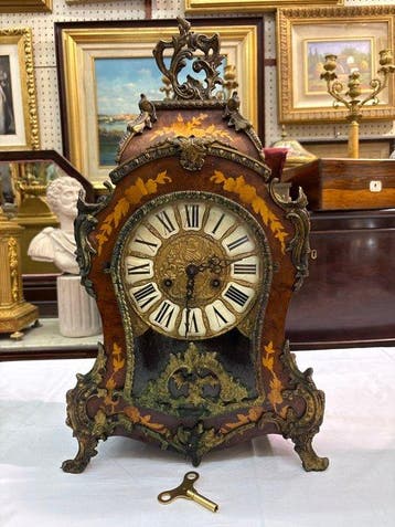 Boulle klok - FHS Franz Hermle & Sohn - Antiek Hout, Messing
