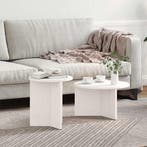 vidaXL Salontafel 2 pcs Wit Massief grenenhout, Huis en Inrichting, Tafels | Salontafels, Minder dan 50 cm, Verzenden, Rond, Nieuw