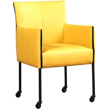 Set van 10 Leren eetkamerstoelen More - Toledo Giallo, Huis en Inrichting, Stoelen, Ophalen of Verzenden, Nieuw, Leer