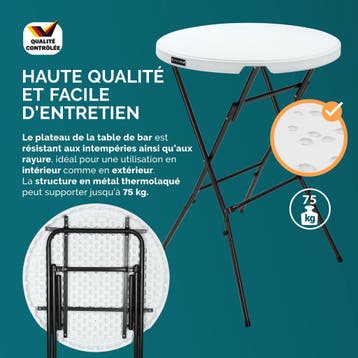 Statafel Wit Ø72cm + Statafelhoes Wit Ø70cm (Statafels), Verzenden, Nieuw