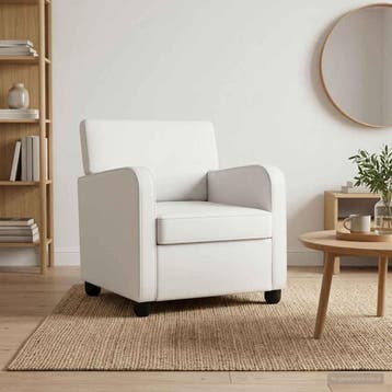 vidaXL Fauteuil Wit Kunstleer, Huis en Inrichting, Verzenden, Nieuw