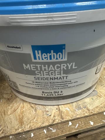 Herbol Methacryl Siegel Seidenmatt - zwart - 12,5 liter, Zwart, Nieuw, Ophalen of Verzenden, Verf