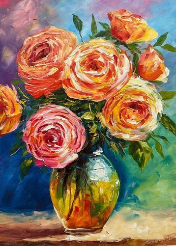 Yuni R. P - Esplendor de Rosas Ómbre, Antiek en Kunst