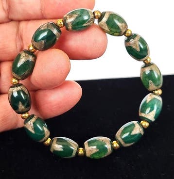 Boeddhistische armband - dZi - Golf van fortuin - Licht