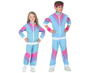 80s Disco Trainingspak Kind Blauw, Ophalen of Verzenden, Nieuw