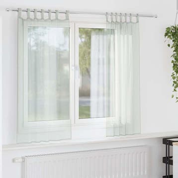 vidaXL Gordijnen voile met lussen 2 st 140x140 cm lichtgrijs, Verzenden, Nieuw, Grijs