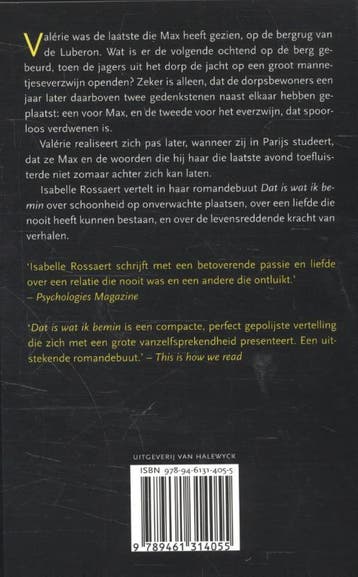 Dat is wat ik bemin 9789461314055 Isabelle Rossaert, Verzenden, Gelezen, Isabelle Rossaert