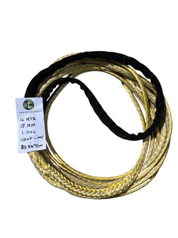 Hawk-Line Touw HMPE 16 MTR 18 MM 24Ton 1 bekleed Oog moor..., Verzenden, Nieuw