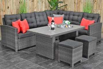 Las Palmas Hoekbank Loungeset – Dark Grey, Tuin en Terras, Bank, Nieuw, Ophalen of Verzenden, Loungeset