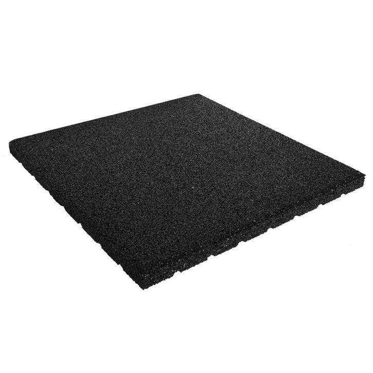 Rubber tegel 30 mm - 50 x 50 cm - Zwart, Tuin en Terras, Tegels en Klinkers, Verzenden