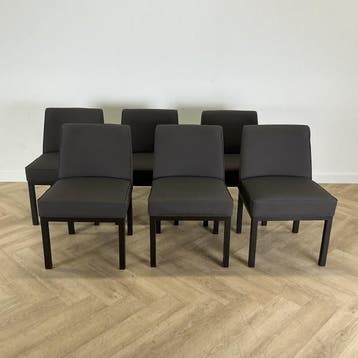 Jules Wabbes Louise stoel door Bul, complete set van 6 stuks, Ophalen of Verzenden, Gebruikt, Stof, Vijf, Zes of meer stoelen