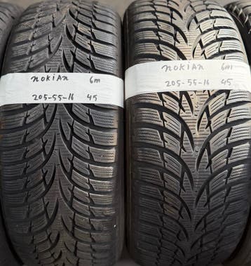 2x 205-55-16 Nokian Winter 2x 6mm €45 Per Band 205 55 16, Ophalen, Gebruikt, 16 inch, Band(en)