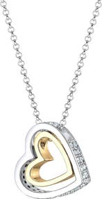 Elli Halsketting Hartje met Swarovski® Kristallen 925 Zilver, Verzenden, Nieuw
