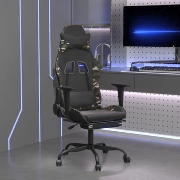 vidaXL Gamestoel met voetensteun kunstleer zwart en, Verzenden, Nieuw, Groen