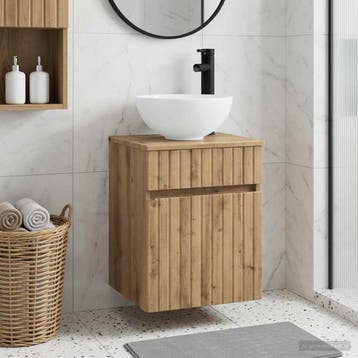 vidaXL Wandgemonteerde wastafelmeubel Artisanaal eiken 39 x, Verzenden, Nieuw