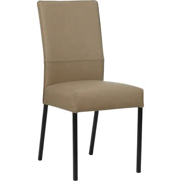 Leren eetkamerstoel Real - Granada Taupe (taupe/bruin) -, Huis en Inrichting, Stoelen, Bruin, Nieuw, Ophalen of Verzenden, Eén