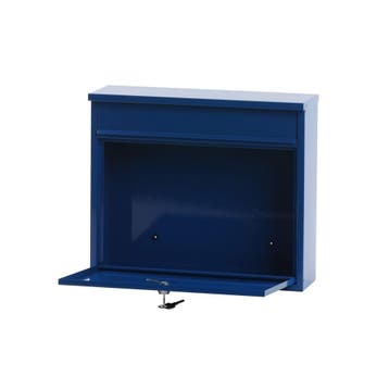 Basic Granadan wandbrievenbus staal - blauw, Tuin en Terras, Brievenbussen, Verzenden, Nieuw