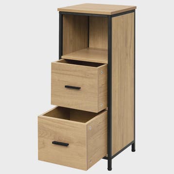 Smal Houten Badkamerkastje met 2 Lades - Multifunctioneel Op, Verzenden, Nieuw