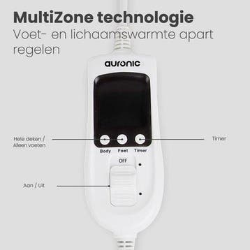 2dekans | Auronic Elektrische 2-Persoons Onderdeken –, Ophalen of Verzenden, Zo goed als nieuw, Wit