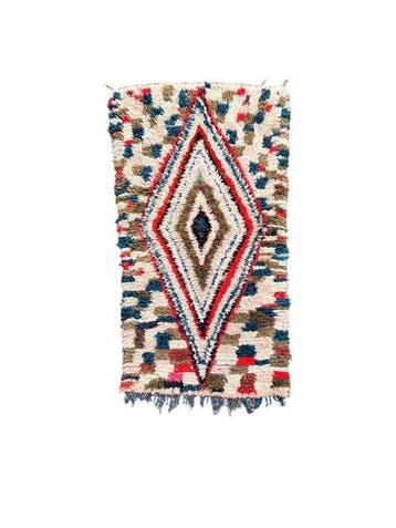 Tapis berbère marocain Boucherouite vintage - Vloerkleed -, Huis en Inrichting, Nieuw
