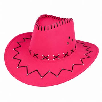 Cowboyhoed - Western Hoed met Stiksel - Fuchsia Roze, Nieuw