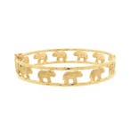 Gouden armband met olifanten; Maat S (Slavenarmband), Ophalen of Verzenden, Gebruikt, Overige kleuren, Goud