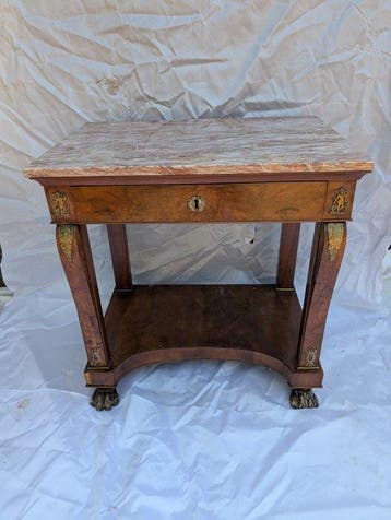 Wandtafel - Knoesthout, Marmer
