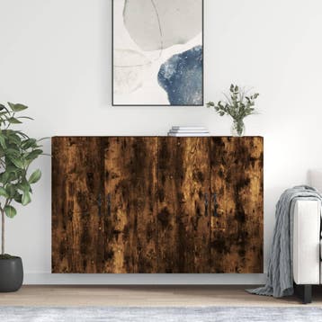 vidaXL Hangkasten 2 st bewerkt hout gerookt eikenkleurig, Verzenden, Nieuw, 50 tot 100 cm, Minder dan 100 cm