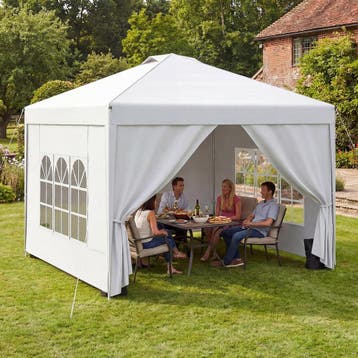 Partytent - Opvouwbaar - 3x3 m - Paviljoen - Easy up - Wit -, Tuin en Terras, Verzenden, Zo goed als nieuw