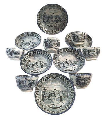 Scott (Southwick pottery) - Kop en schotel (12) - ca 1800 -