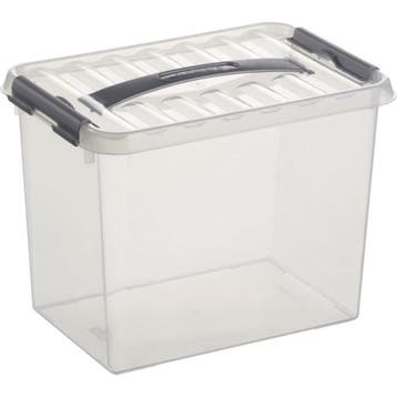 Q-Line Opbergbox 9L - Transparant/Grijs, Nieuw