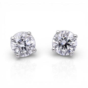 Oorbellen - 18 karaat Witgoud - 1.00ct. tw. Diamant, Nieuw