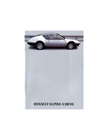 1984 ALPINE A310 V6 BROCHURE FRANS, Nieuw, Author