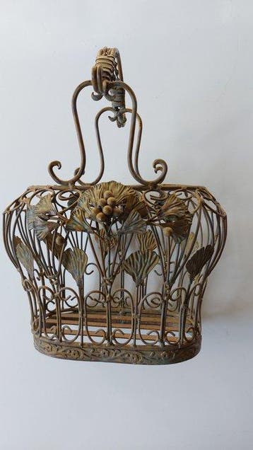 Mand - Metaal - Vintage Art Nouveau mand