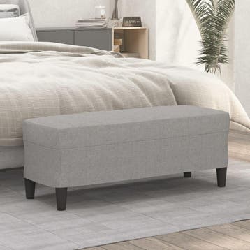 vidaXL Bankje 100x35x41 cm stof lichtgrijs, Verzenden, Nieuw, Stof, Minder dan 150 cm