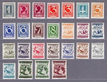 Oostenrijk 1925/1927 - Cijferreeks, ruim overcompleet - ANK, Gestempeld
