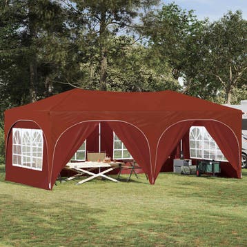 vidaXL Pop-up partytent 575 x 288 x 245 cm Terracotta Oxford, Verzenden, Nieuw, Partytent