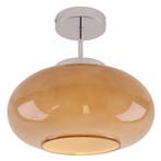Retro plafondlamp taupe, Elba, Ophalen of Verzenden, Nieuw, Glas, Retro