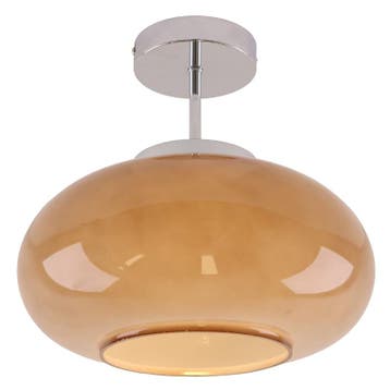 Retro plafondlamp taupe, Elba, Ophalen of Verzenden, Nieuw, Glas, Retro