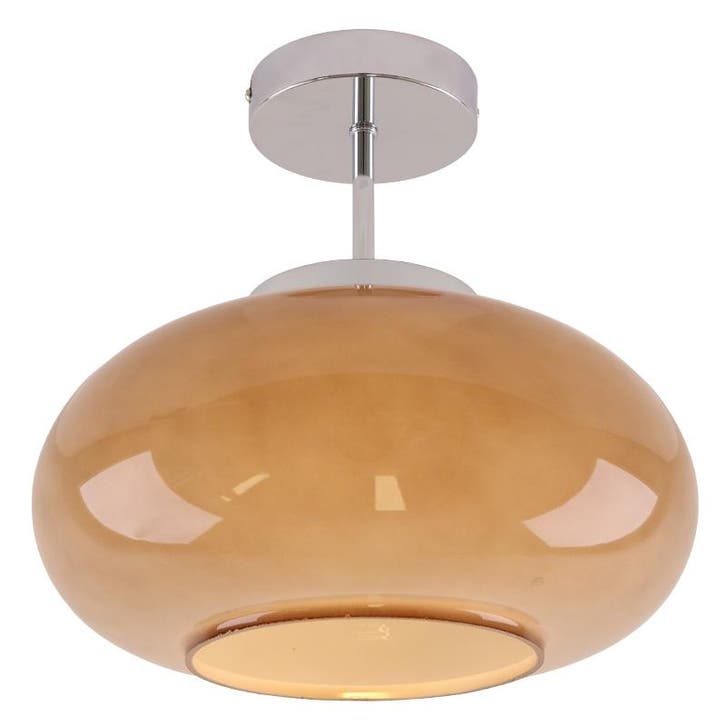 Retro plafondlamp taupe, Elba, Huis en Inrichting, Lampen | Plafondlampen, Nieuw, Glas, Ophalen of Verzenden